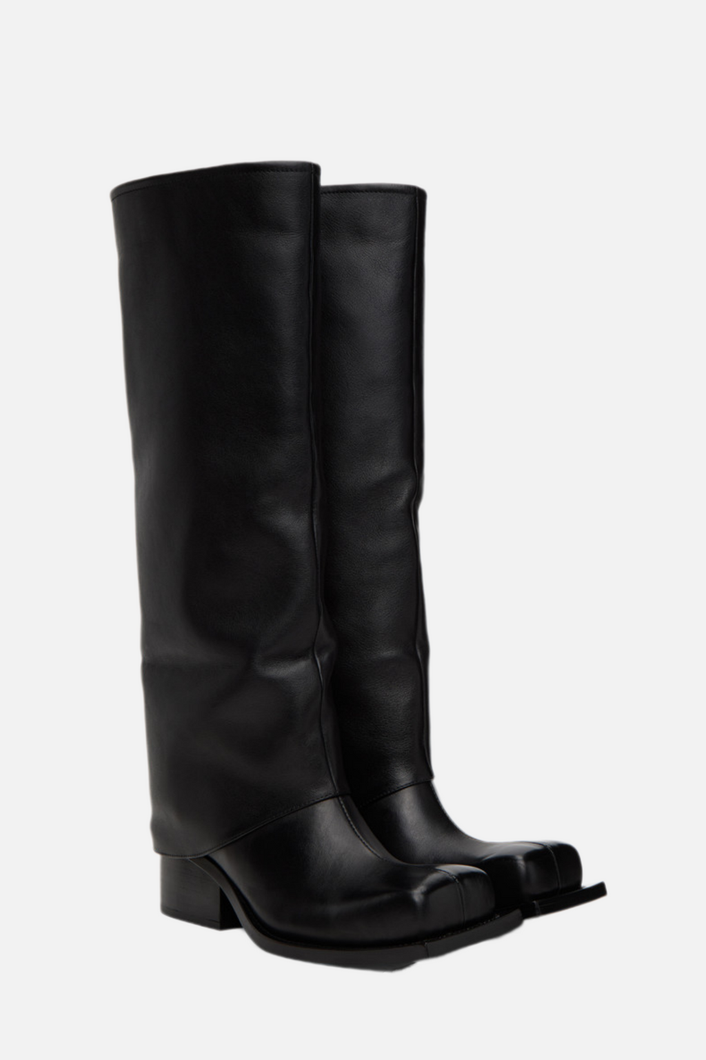 Danika – Metallic-Hosenstiefel mit klobigem Absatz - Schwarz
