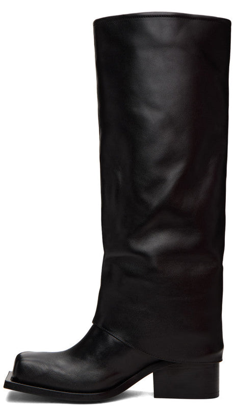 STIVALI CON TACCO GROSSO E METALLIZZATI DANIKA - NERI