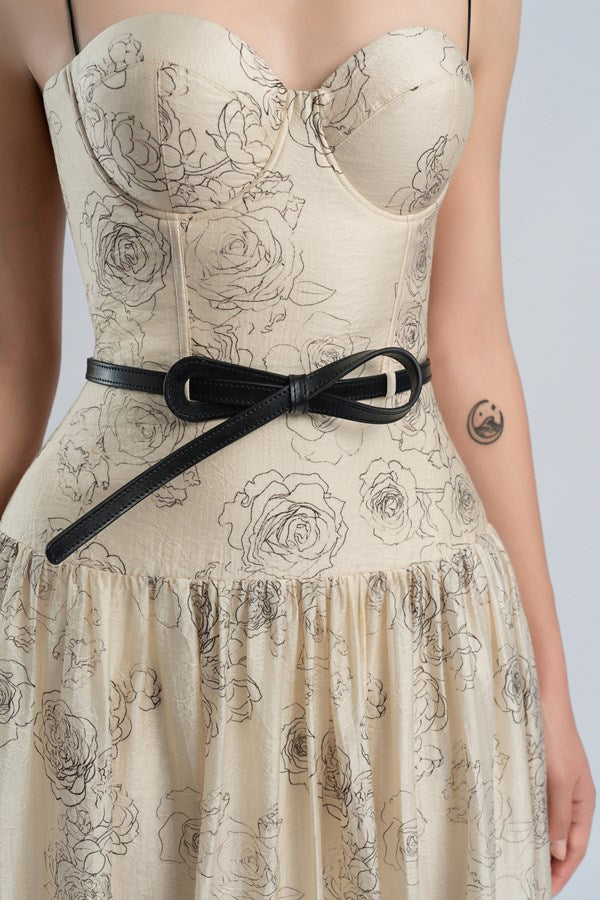 AIIZIE FLORAL PRINT FLARED SILHOUETTE MAXI DRESS - product image
