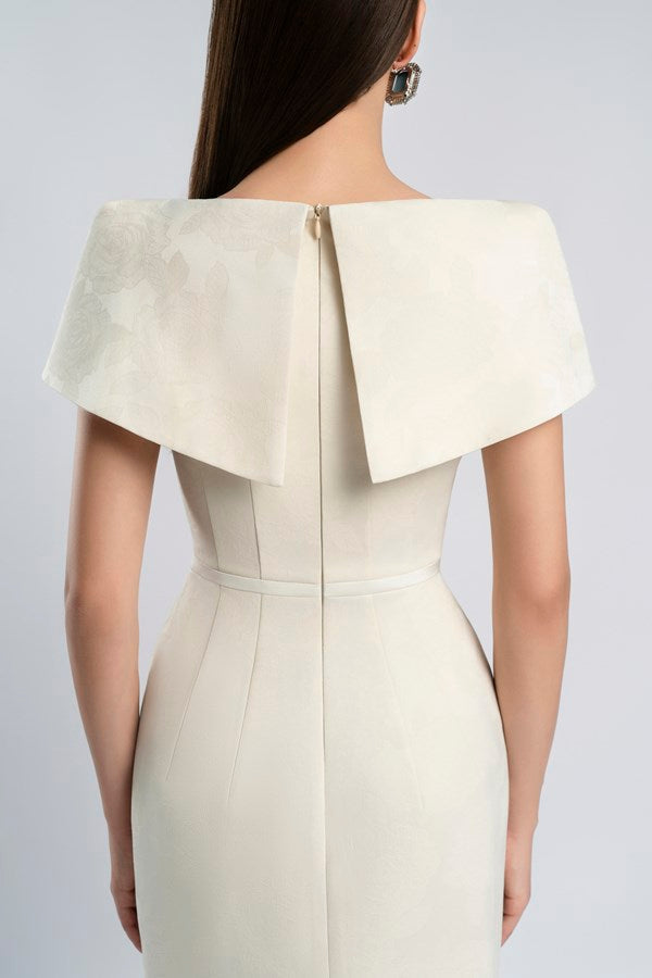 AIIZIE V-CUT NECKLINE MAXI DRESS IN BEIGE - product image