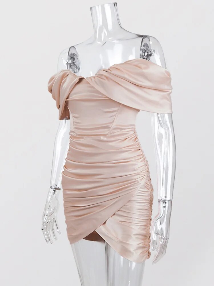 AIIZIE PINK TUBE TOP PLEATED MINI DRESS - product image