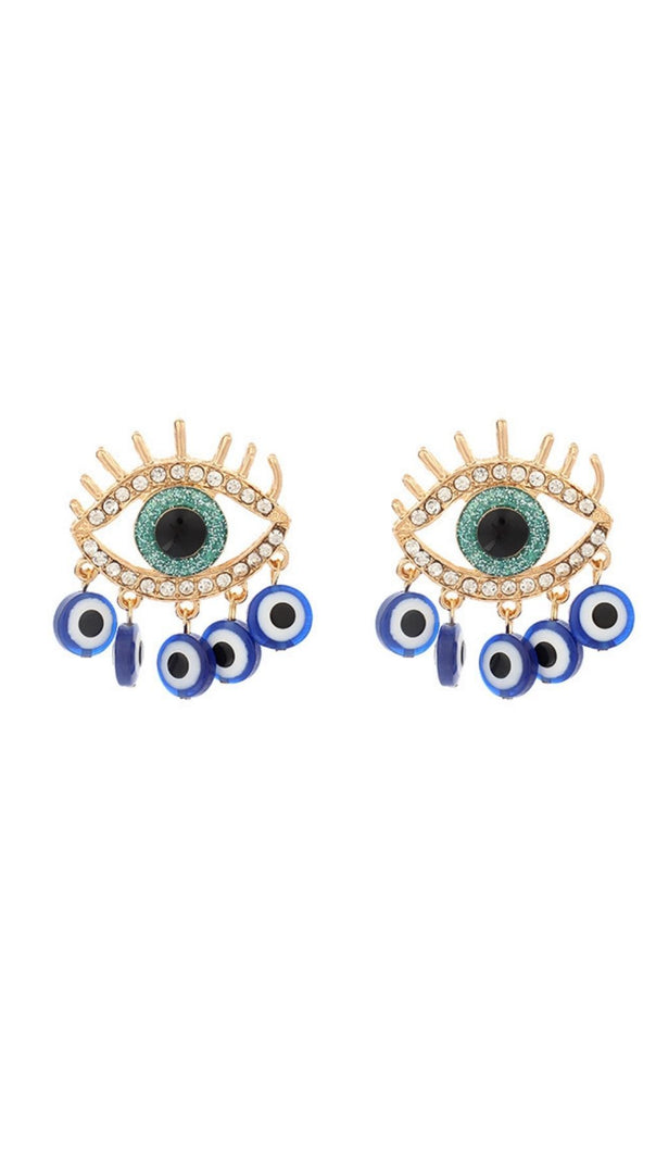 AIIZIE DEVIL'S EYE TASSEL EARRINGS - product image