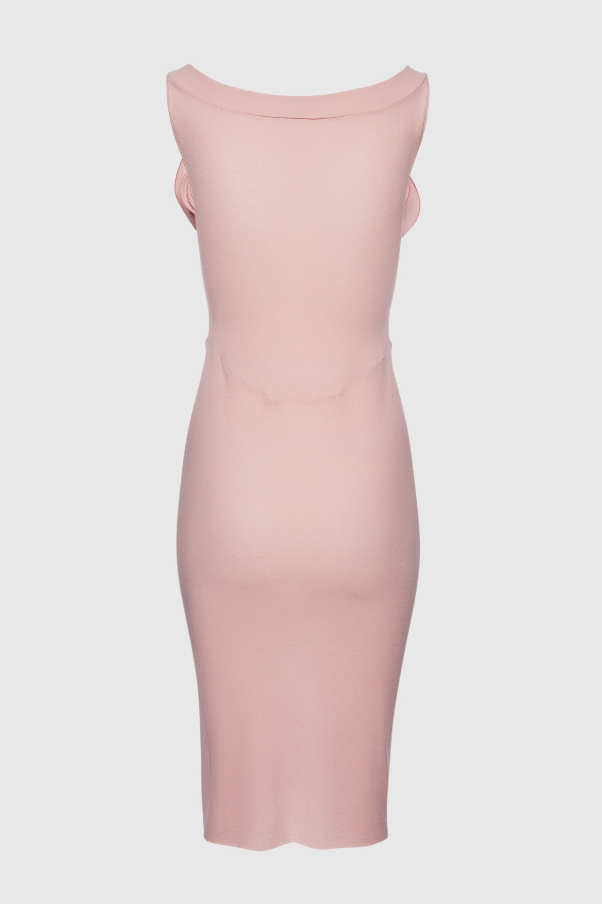 Dinella Floral Appliqué Corset Midi Dress in Pink