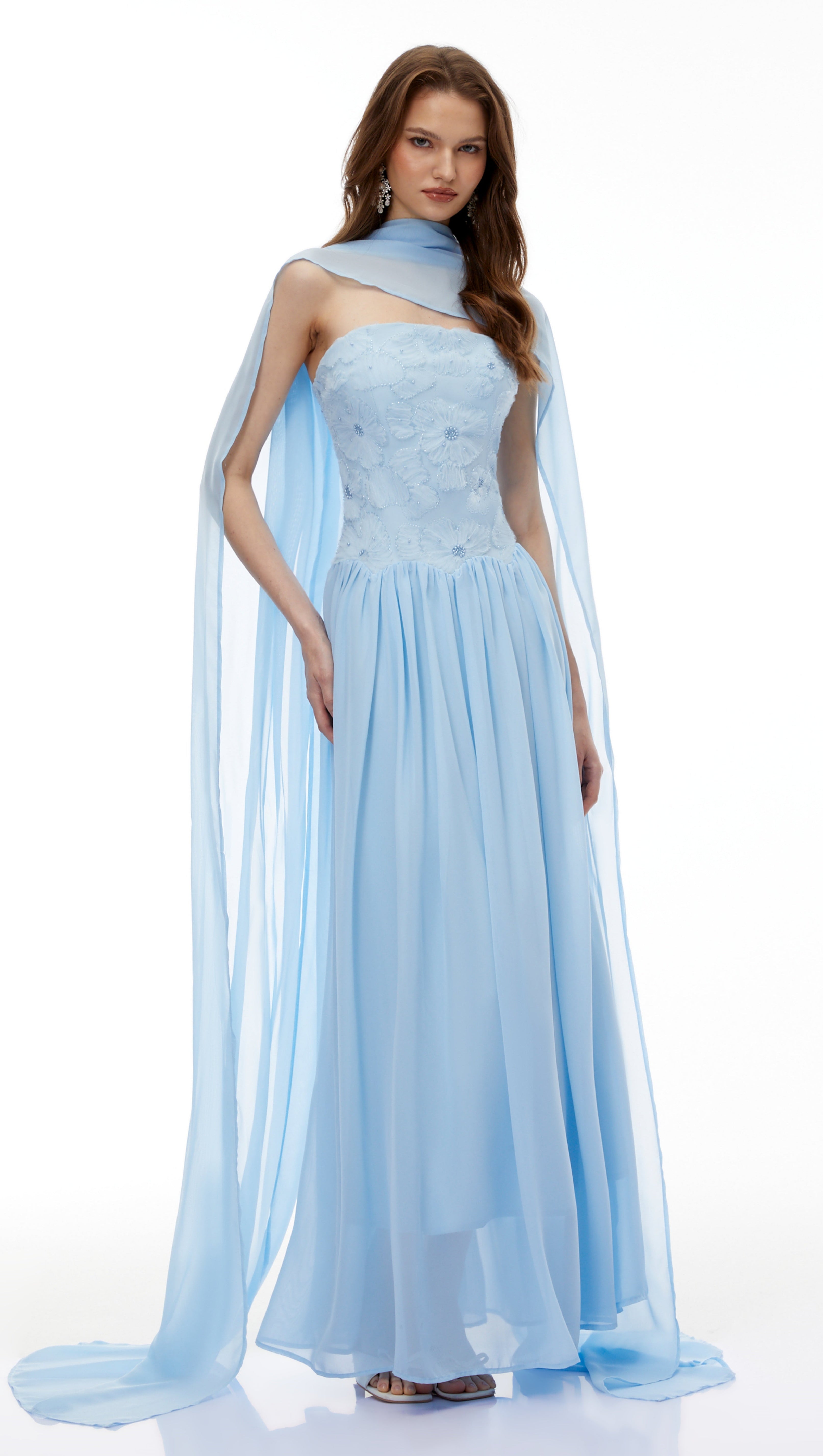rebecca blue Floral Embroidered Pleated Maxi Dress