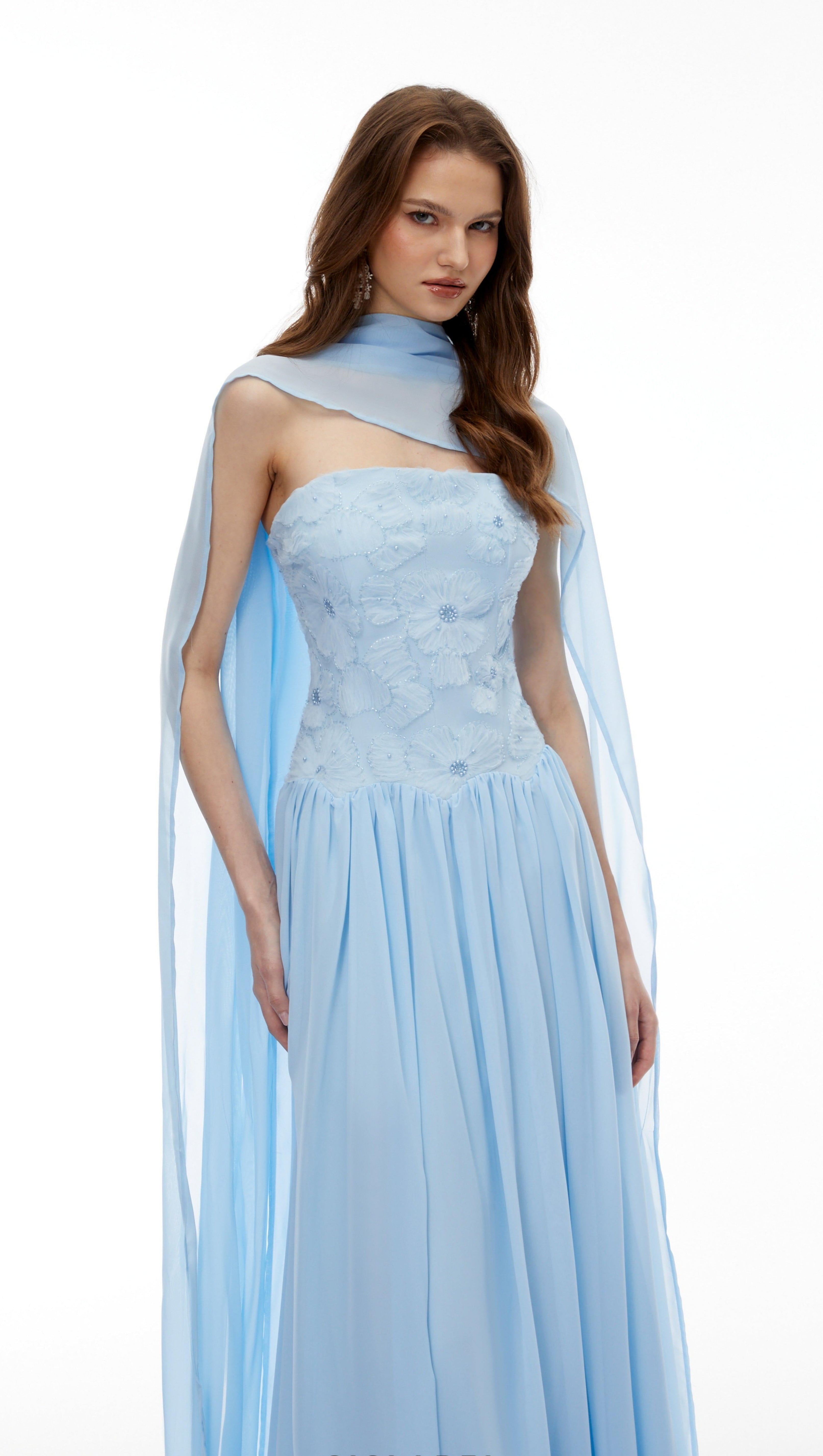 rebecca blue Floral Embroidered Pleated Maxi Dress