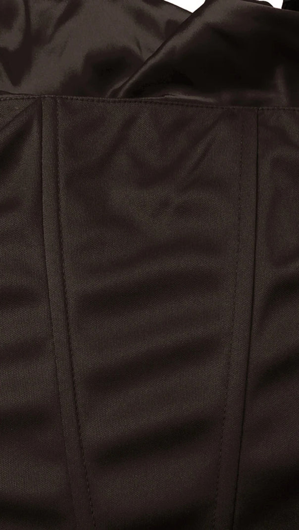 AIIZIE DRAPED CORSET TWO PIECE MAXI DRESS BROWN - product image