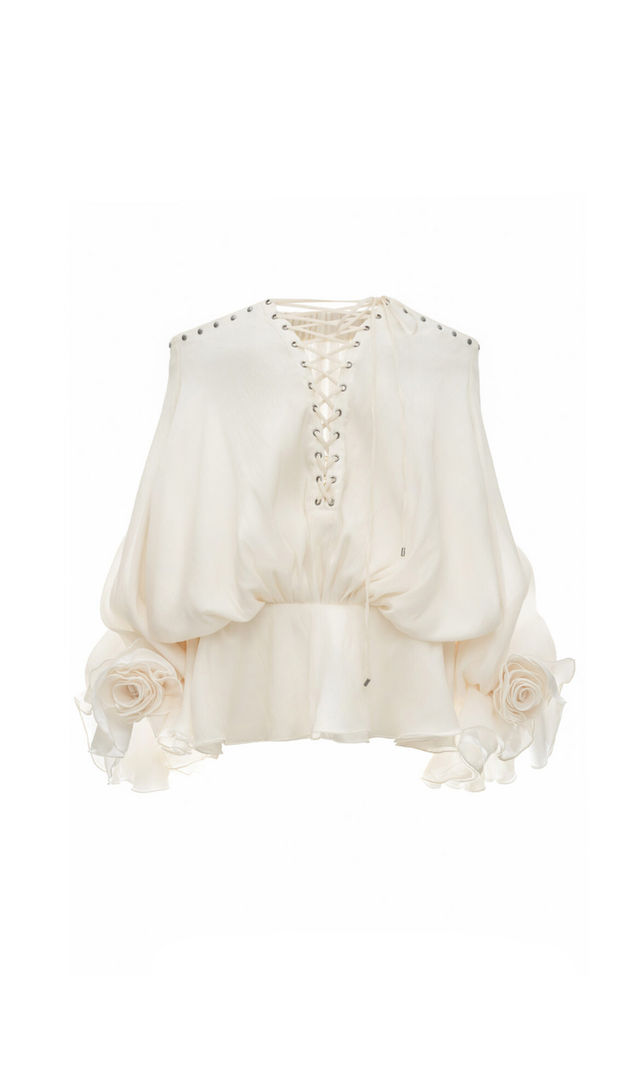 mini abito camicia con maniche svasate e spalle scoperte, bianco