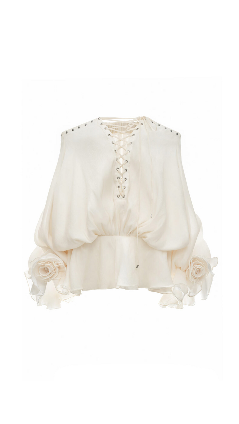 OFF-SHOULDER FLARED SLEEVE MINI SHIRT DRESS IN WHITE