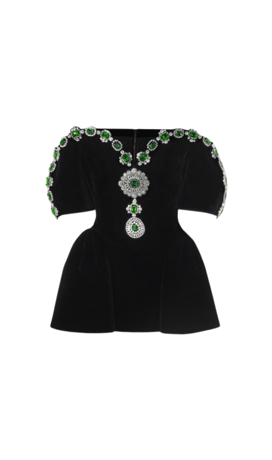 Trägerloses Minikleid mit Kristallverzierung in Schwarz