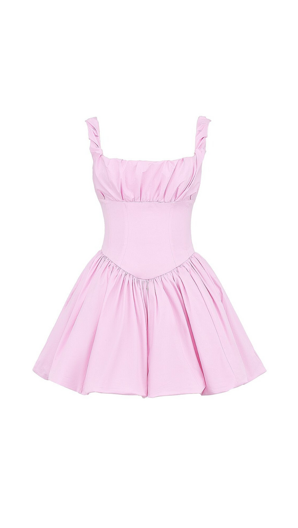 AIIZIE COTTON CANDY COTTON TULLE MINI DRESS IN PINK - product image