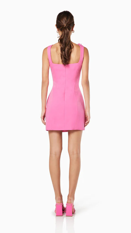 DILANNE FLORAL  APPLIQUÉ MINI DRESS IN PINK