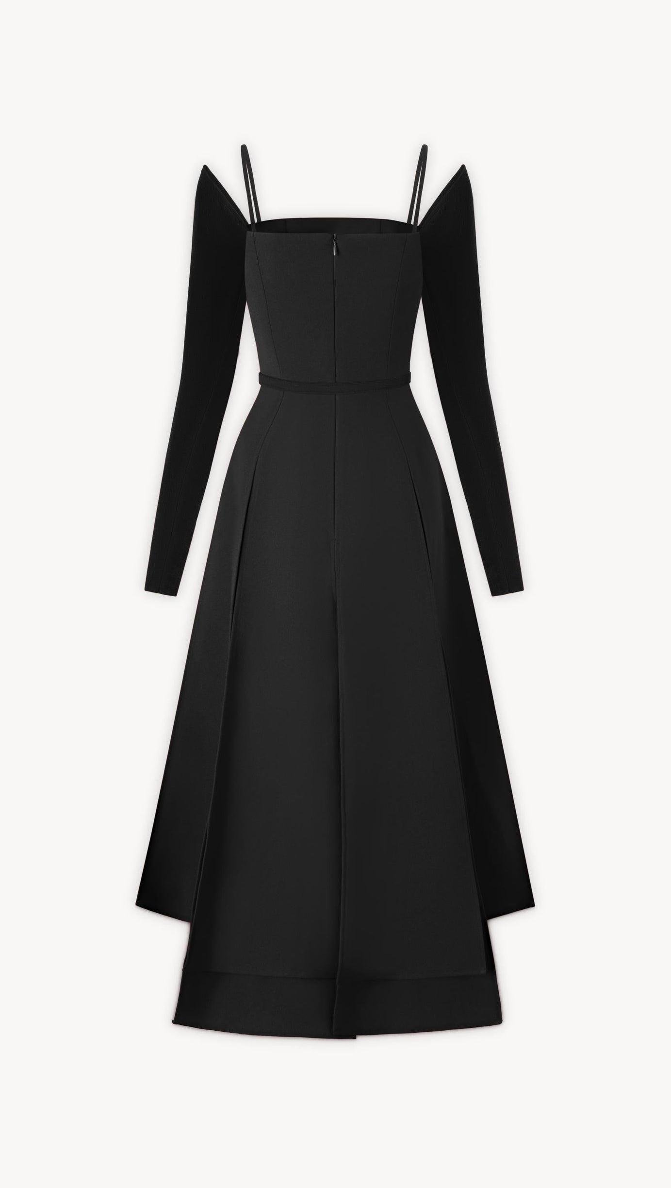 PHANTOM FRINGED MIDI DRESS IN BLACK