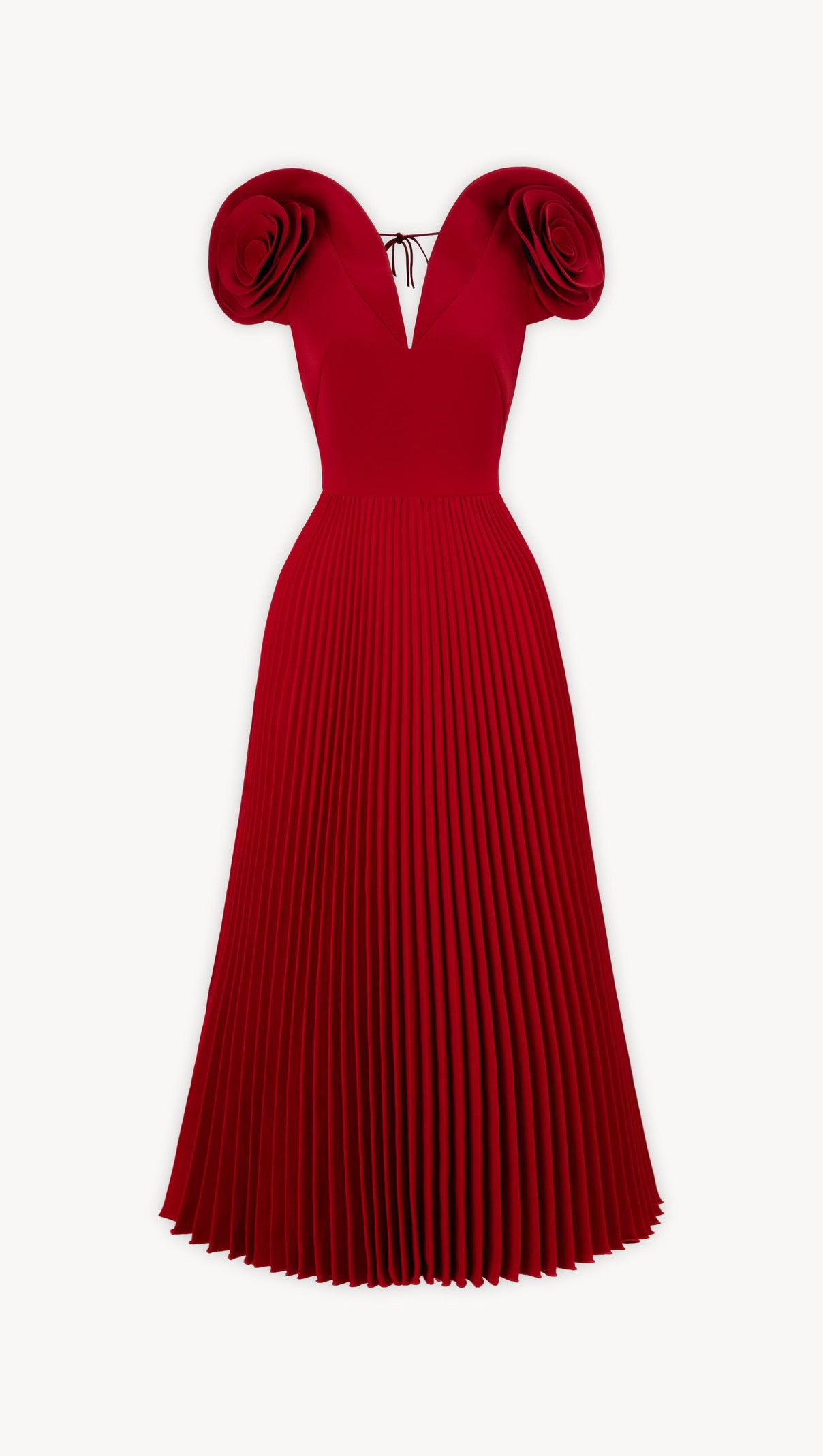 AIIZIE RHAPSODY FLORAL EMBELLISHED PLEATED MIDI DRESS - product image