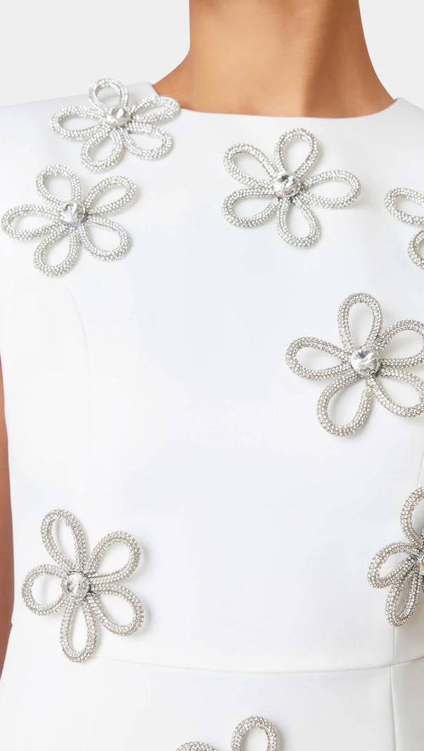 AIIZIE MAIARA DIAMANTE MINI DRESS IN WHITE - product image