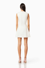 Buttercup Embroidered Mini Dress in Ivory