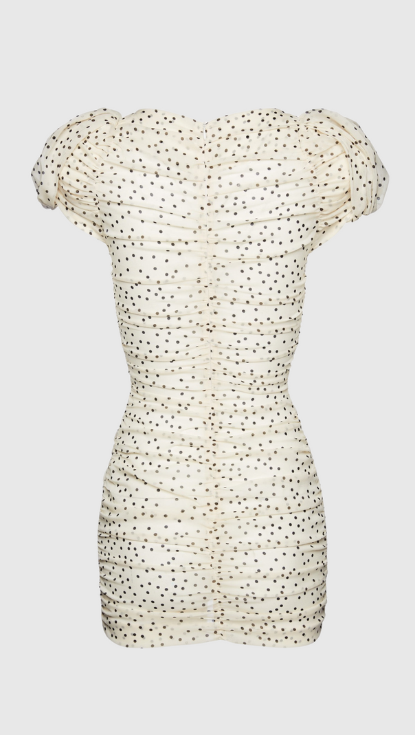 AIIZIE EADLLA RUCHED POLKA DOT MINI DRESS - product image