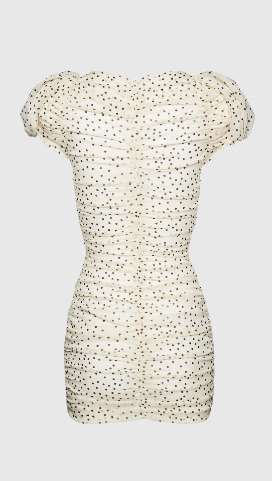 EADLLA RUCHED POLKA DOT MINI DRESS