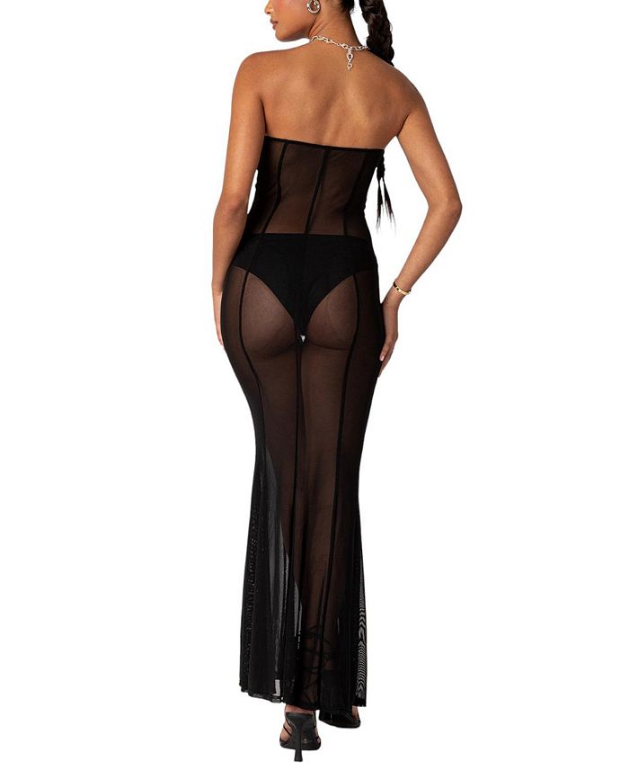 AIIZIE MAISY SHEER MESH MAXI DRESS - product image