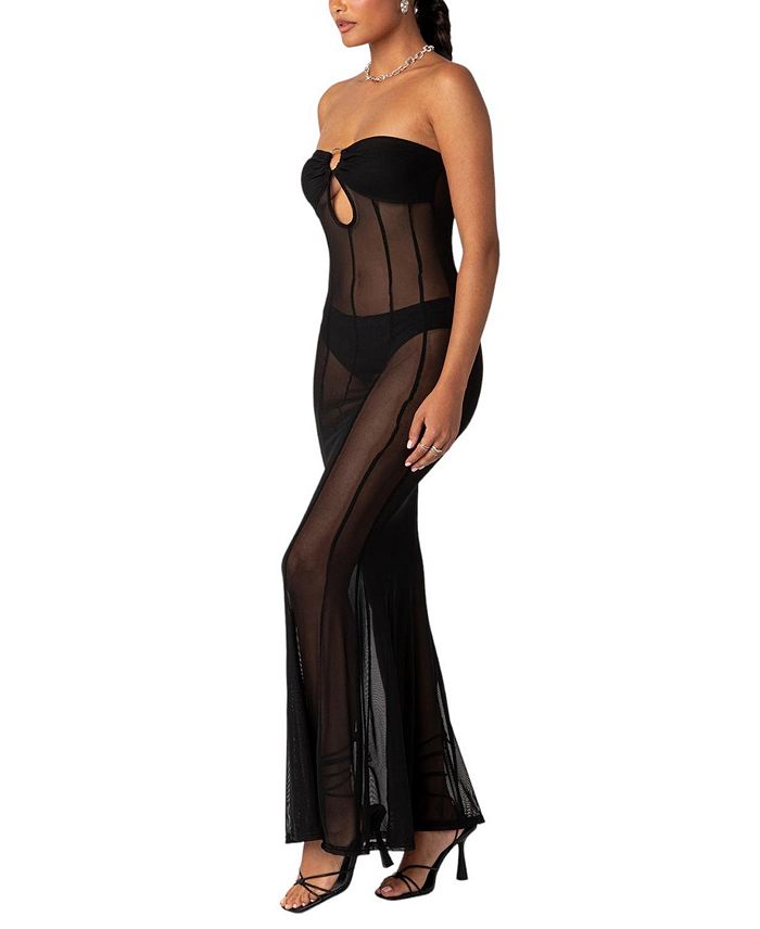 AIIZIE MAISY SHEER MESH MAXI DRESS - product image