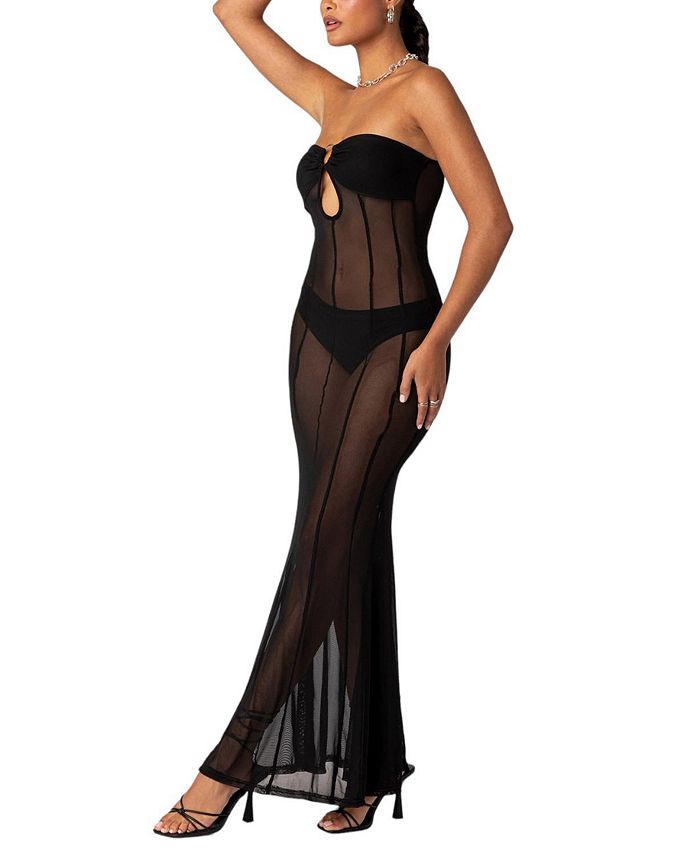 AIIZIE MAISY SHEER MESH MAXI DRESS - product image