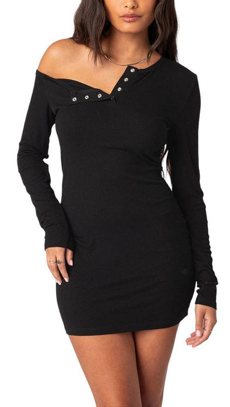 SOLESTE RIBBED MINI DRESS
