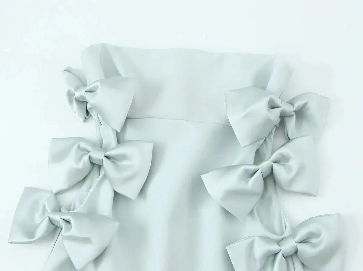 ELEGANT STRAPLESS BOW SUNDRESS