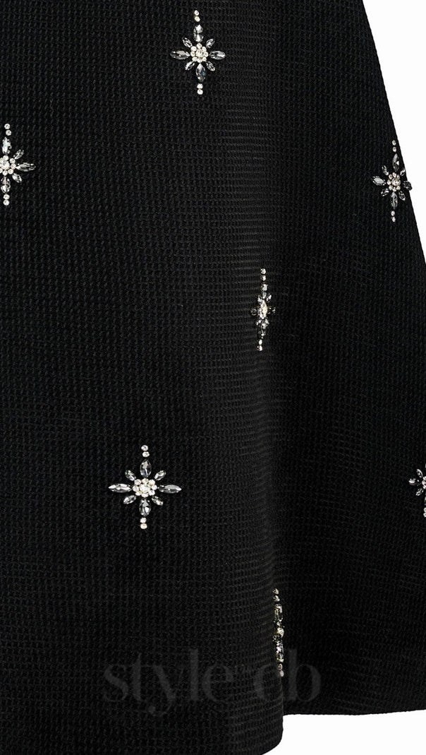 AIIZIE ELENOR A-LINE STONE TWEED MIDI DRESS - product image