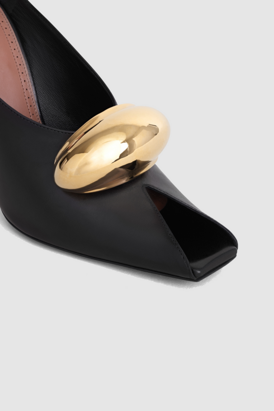 AIIZIE EMERSON HARDWARE BUCKLE FISH MOUTH LEATHER MULES - product image
