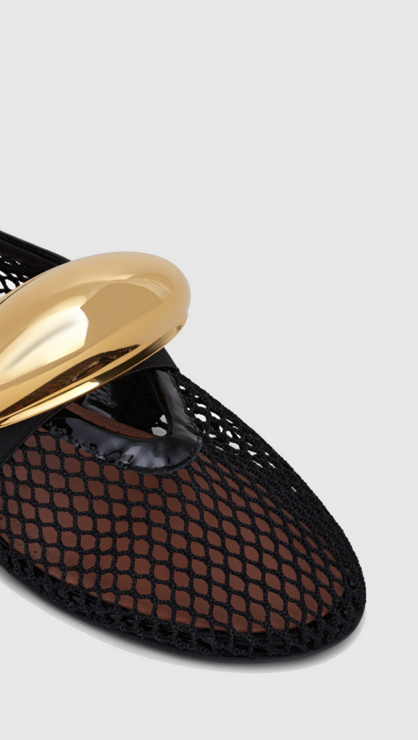 AIIZIE EMERSON HARDWARE BUCKLE FISHNET BALLET FLATS - product image