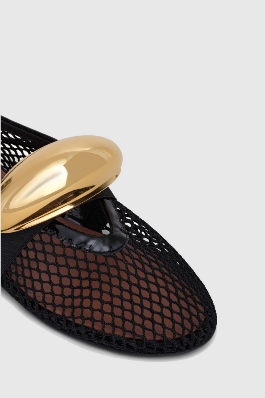 AIIZIE EMERSON HARDWARE BUCKLE FISHNET BALLET FLATS - product image