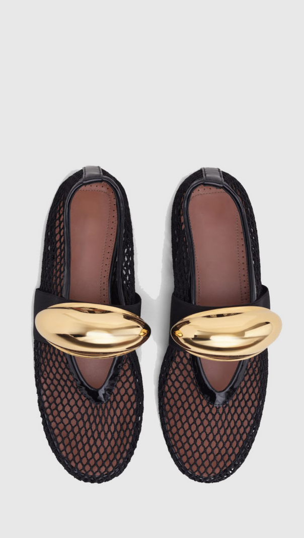 AIIZIE EMERSON HARDWARE BUCKLE FISHNET BALLET FLATS - product image
