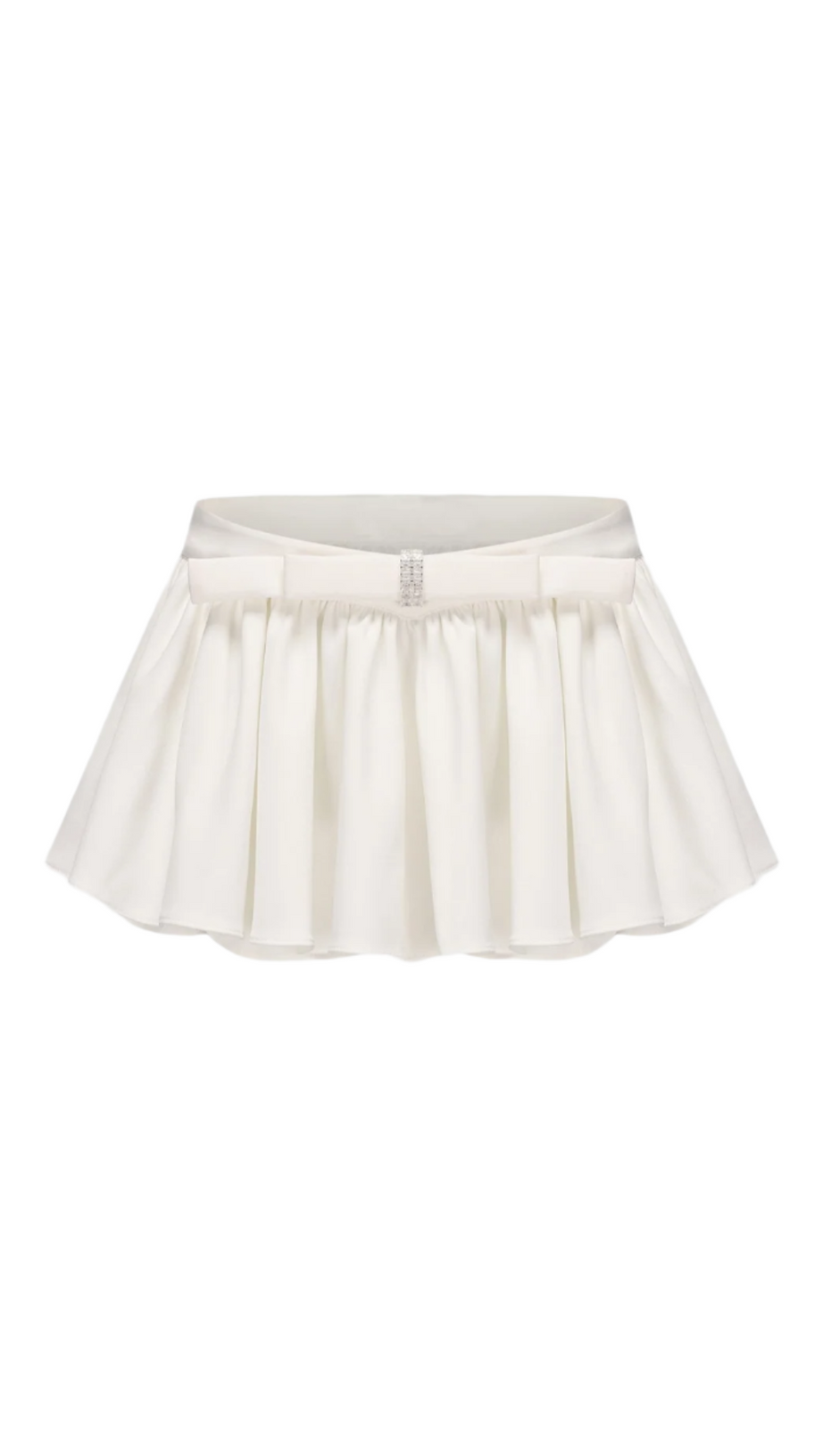RUCHED CHIFFON RUFFLE TWO PIECE SET - WHITE