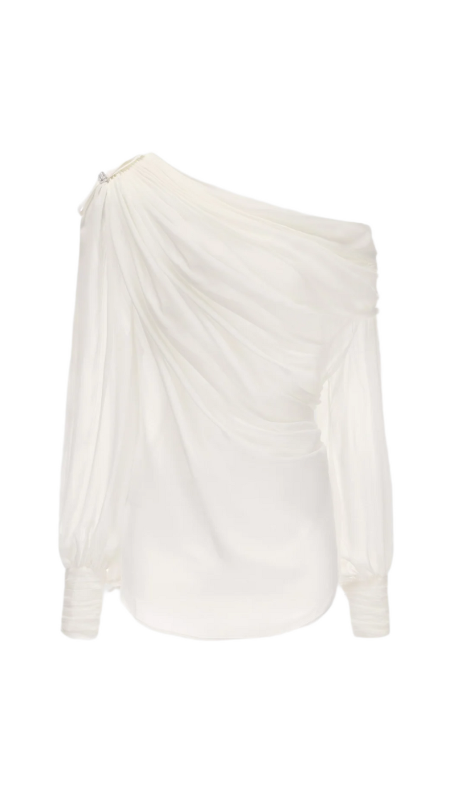 RUCHED CHIFFON RUFFLE TWO PIECE SET - WHITE