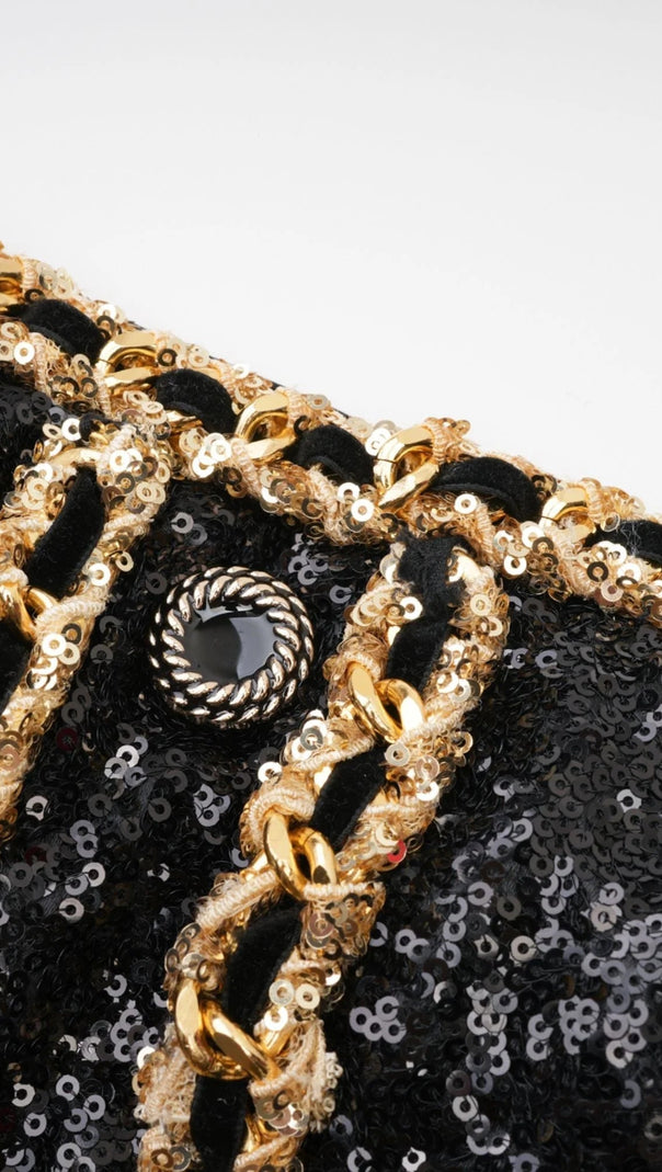 AIIZIE SEQUIN CHAIN STRAPLESS MINI DRESS - product image