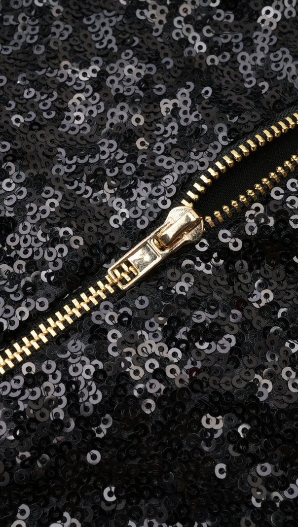 AIIZIE SEQUIN CHAIN STRAPLESS MINI DRESS - product image
