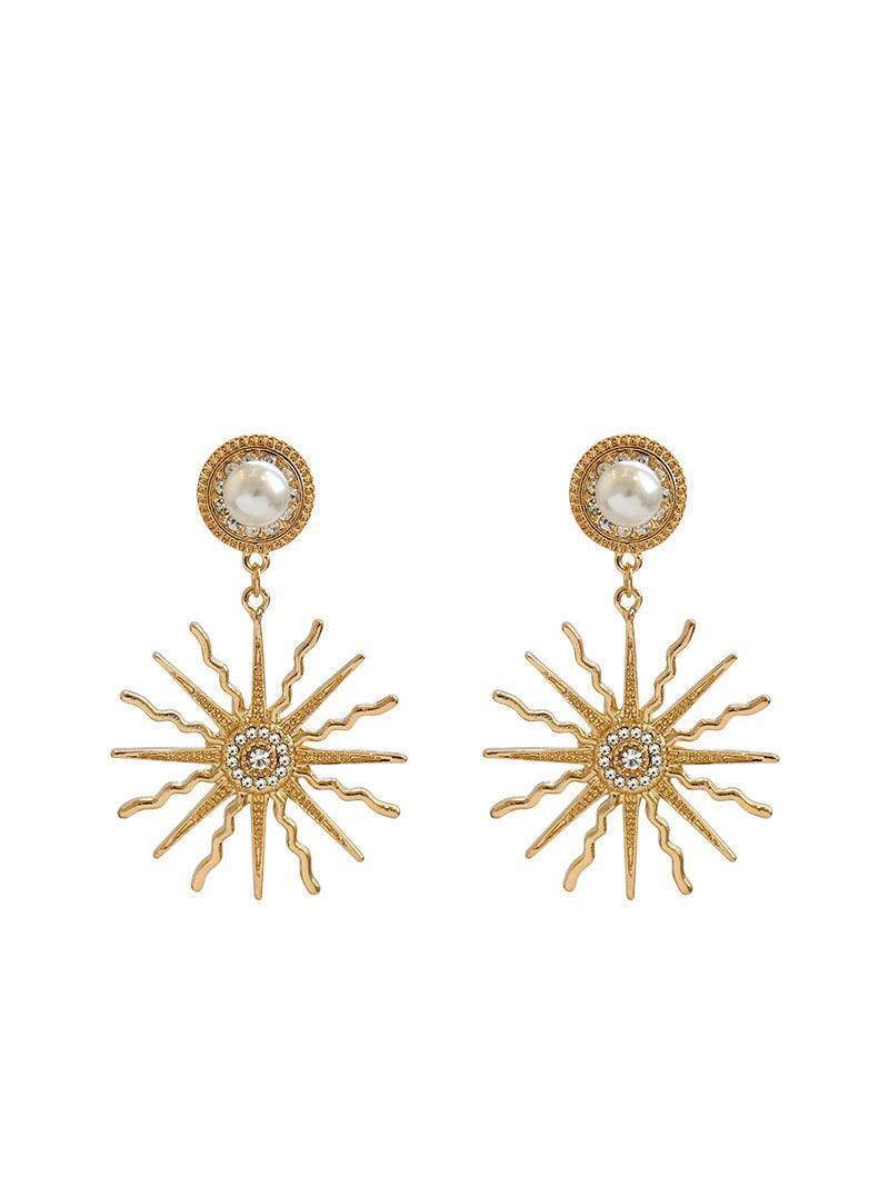 Evelina Pearl Sun Earrings