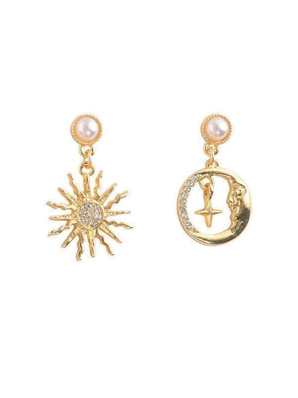 Evelina Pearl Sun Earrings