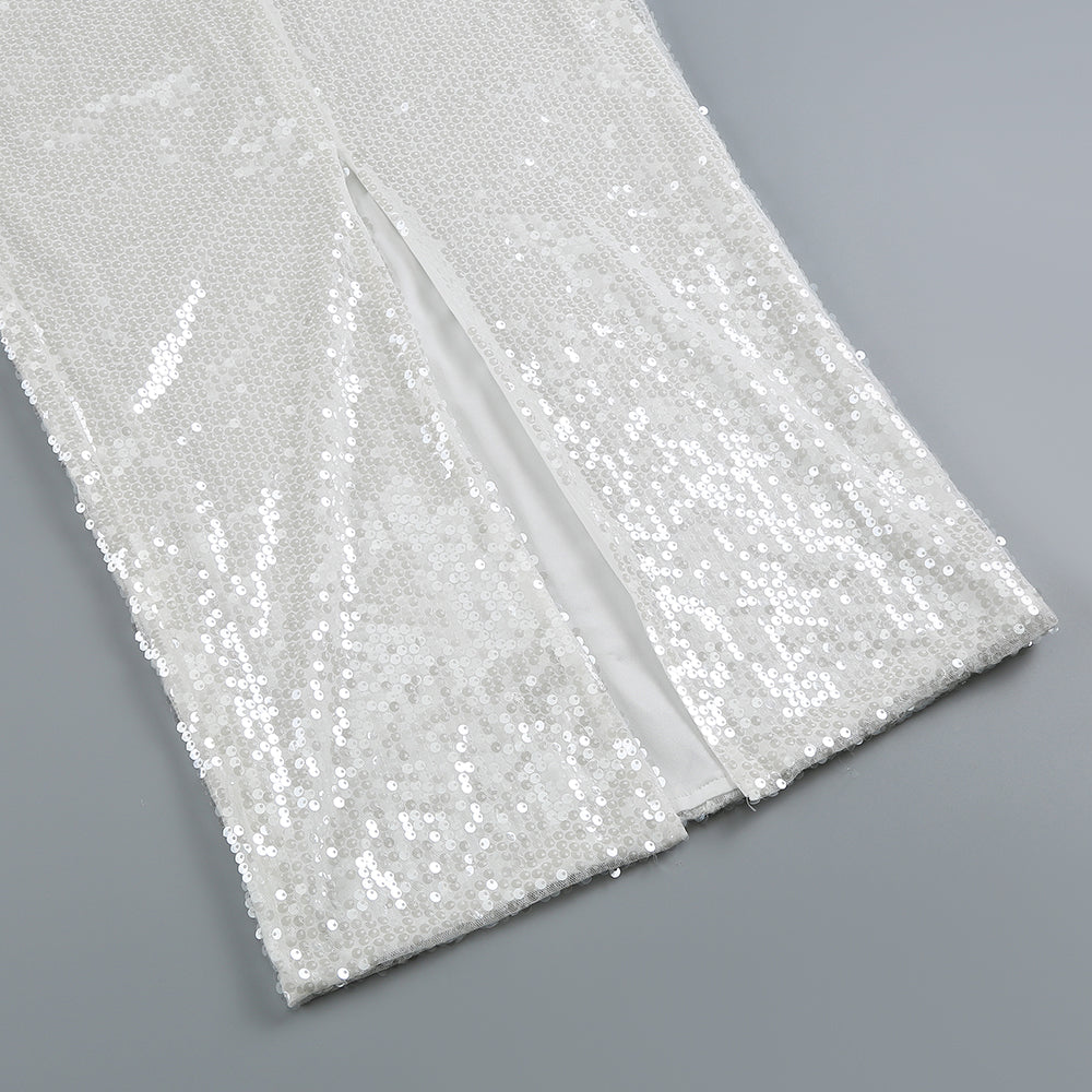AIIZIE SEQUIN CUT OUT FLOWER MAXI DRESS - product image