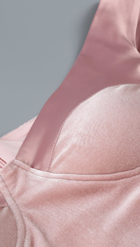 ABITO MIDI IN RASO DI POLIESTERE E SPANDEX