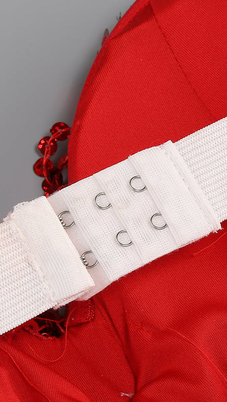 KORSETT-MINIKLEID MIT KRISTALLVERZIERUNG UND SCHLEIFE 