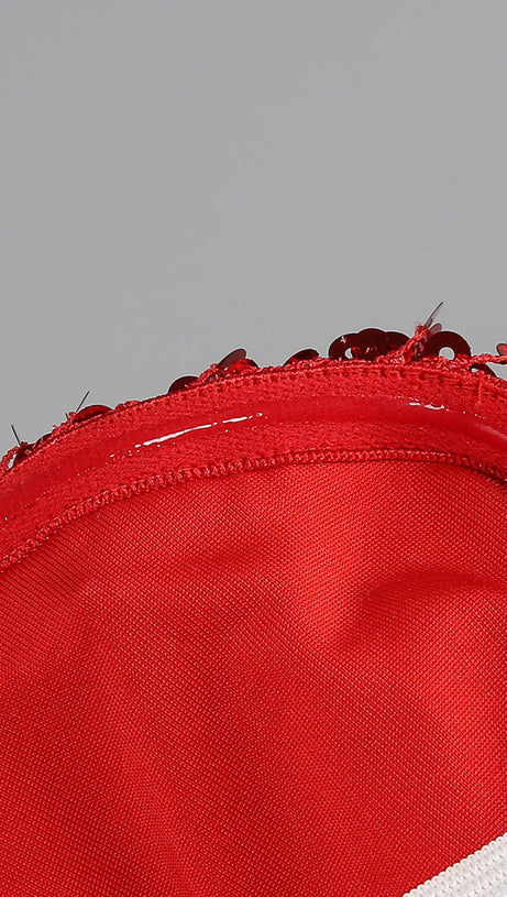 KORSETT-MINIKLEID MIT KRISTALLVERZIERUNG UND SCHLEIFE 