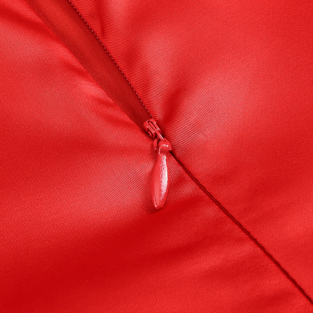 AIIZIE HALTER PLEATS SATIN MAXI DRESS IN RED - product image
