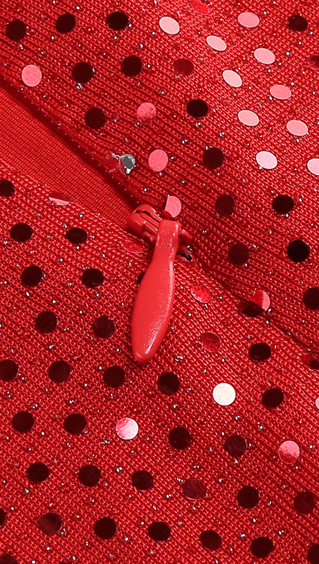 CRYSTAL-EMBELLISHED CUT-OUT MIDI DRESS