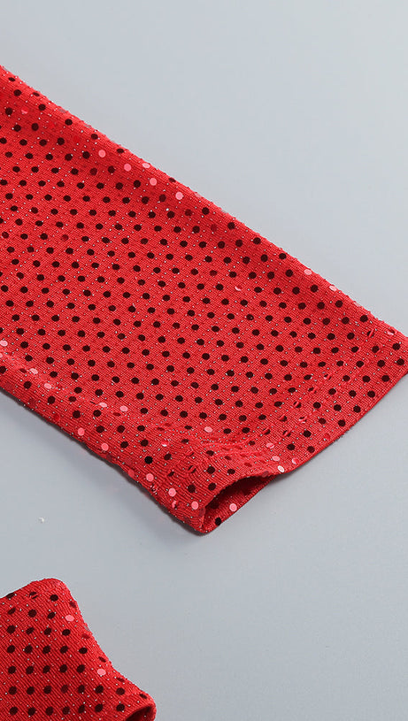 CRYSTAL-EMBELLISHED CUT-OUT MIDI DRESS