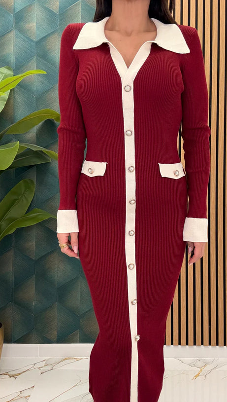 Alphaeus Strickmantel mit Revers und Knöpfen