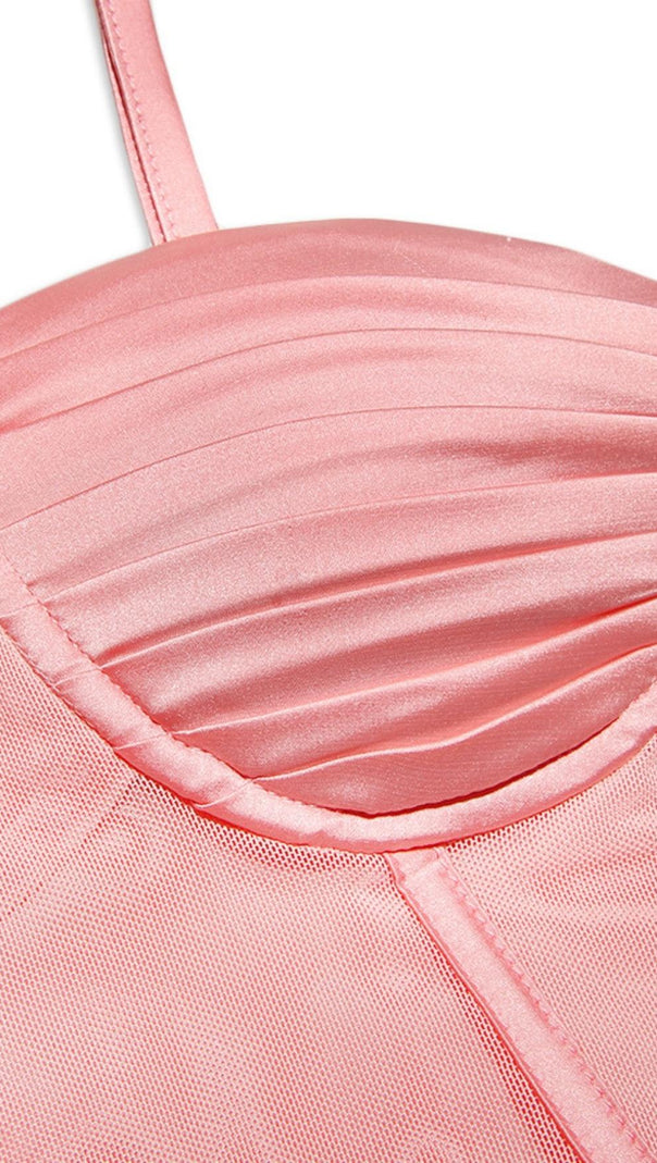 AIIZIE FISHBONE MIDI DRESS IN PINK - product image