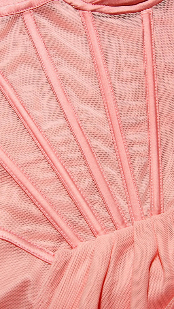 AIIZIE FISHBONE MIDI DRESS IN PINK - product image