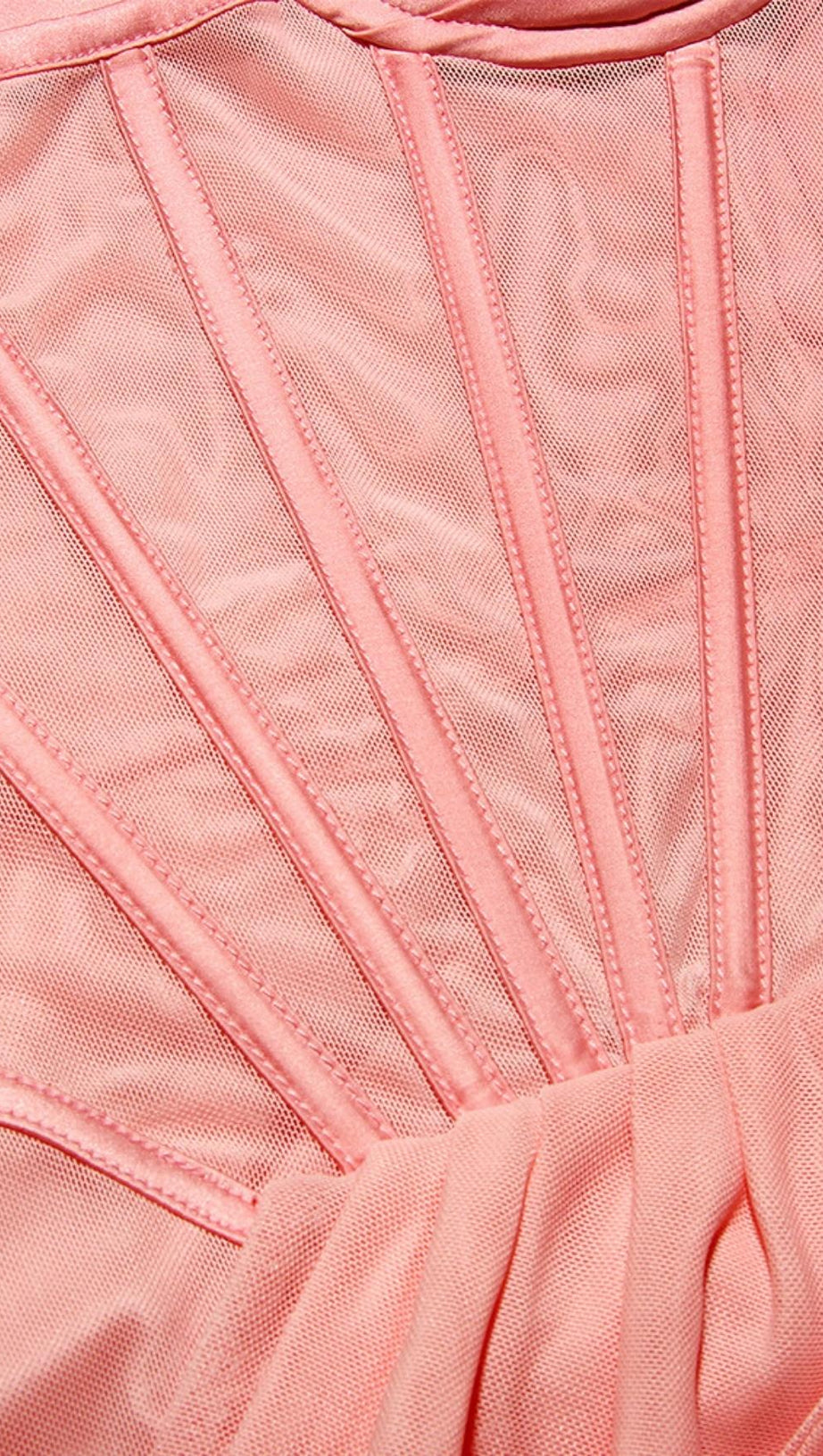 FISHBONE MIDI DRESS IN PINK