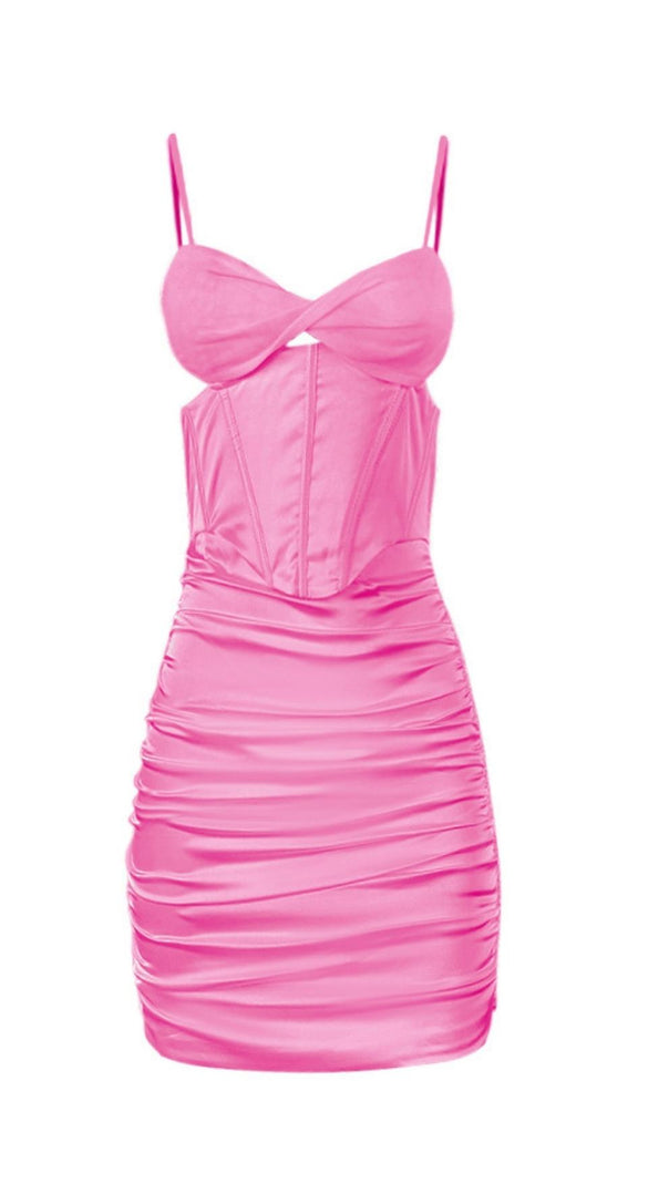 AIIZIE FISHBONE MIDI DRESS IN PINK - product image