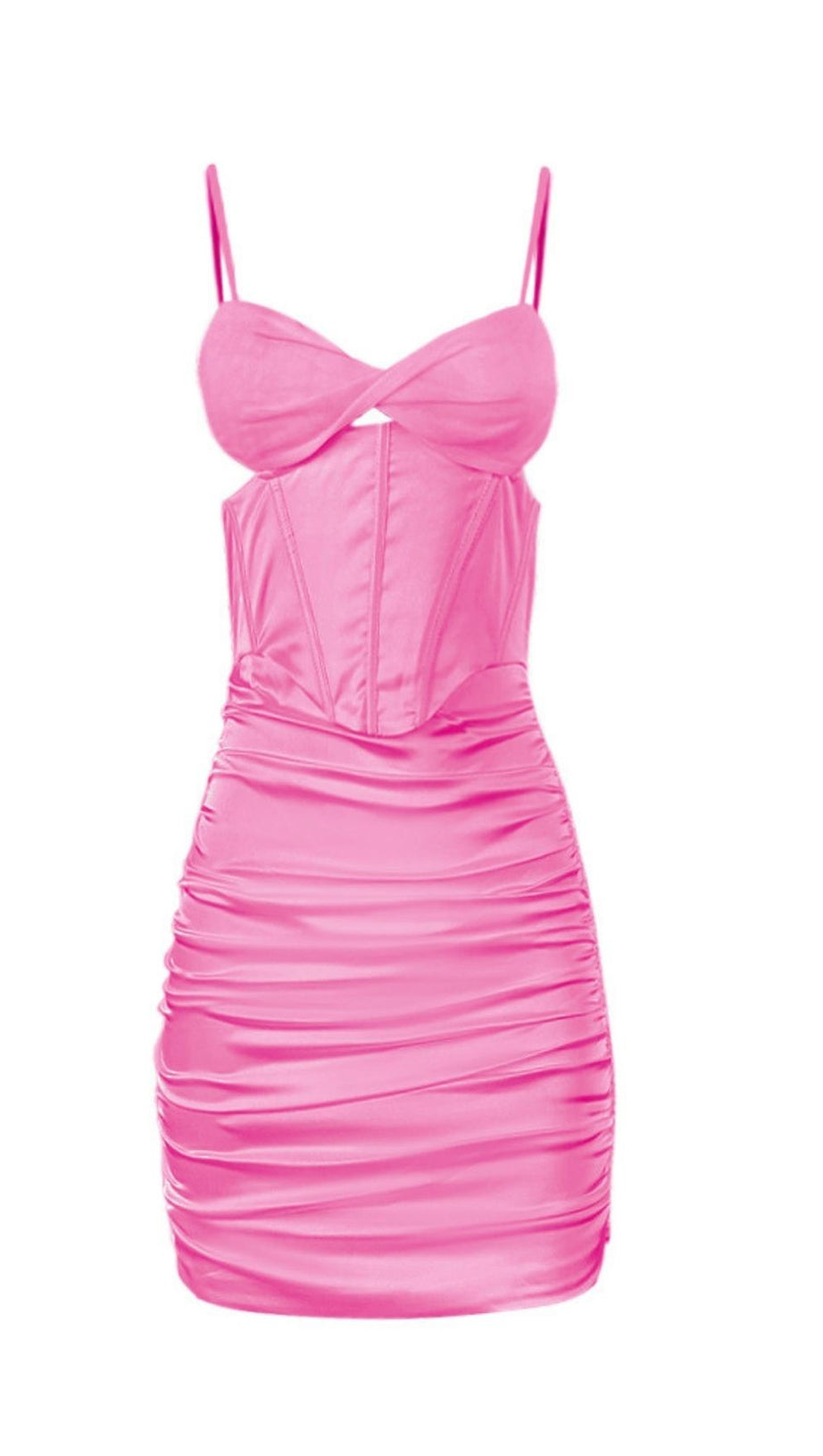 FISHBONE MIDI DRESS IN PINK